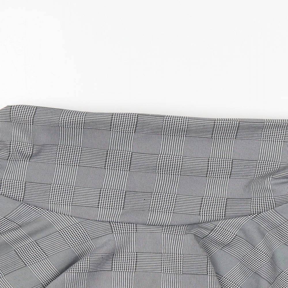 PRETTYLITTLETHING Womens Grey Check  Mini Skirt Size 12