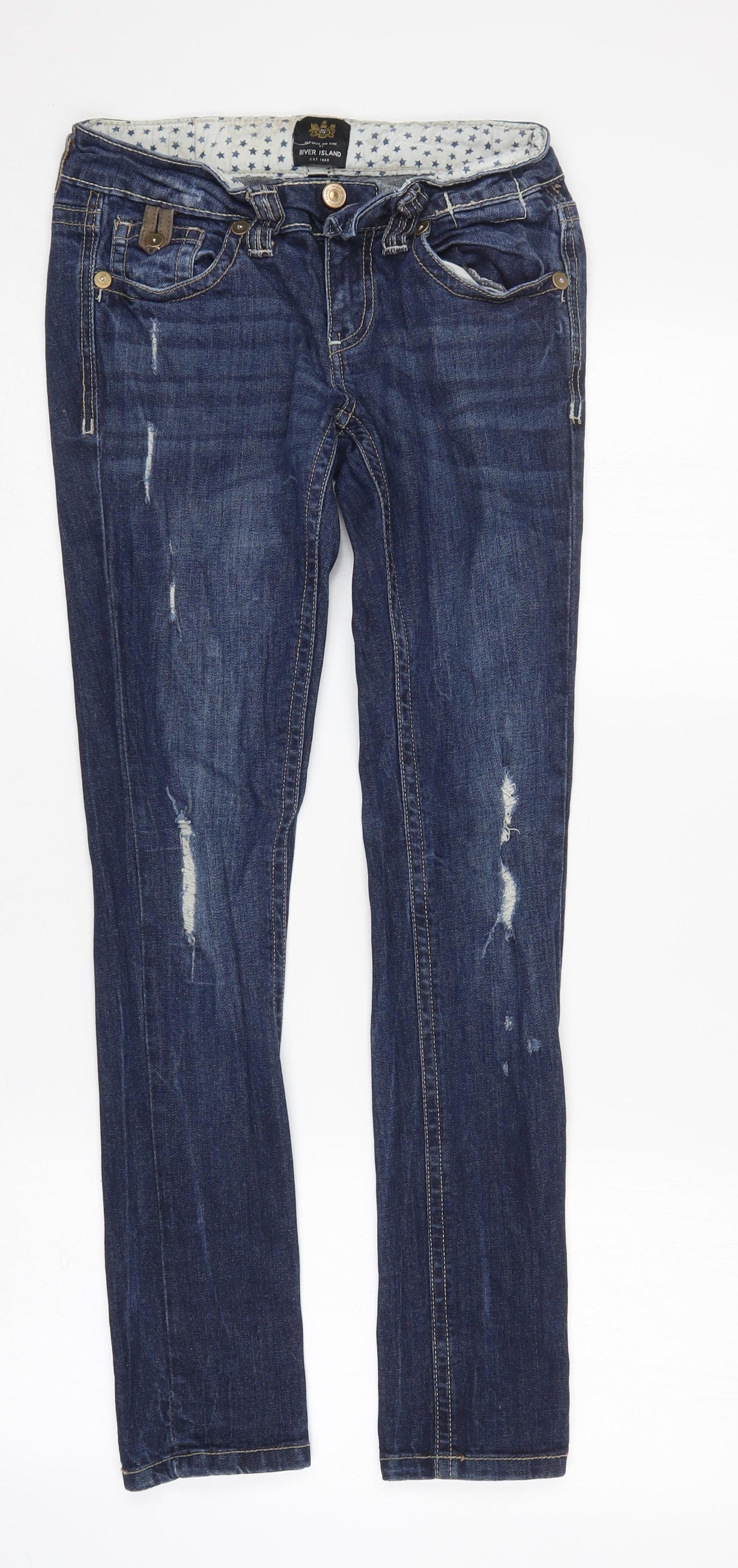 River Island Womens Blue   Straight Jeans Size 8 L29 in