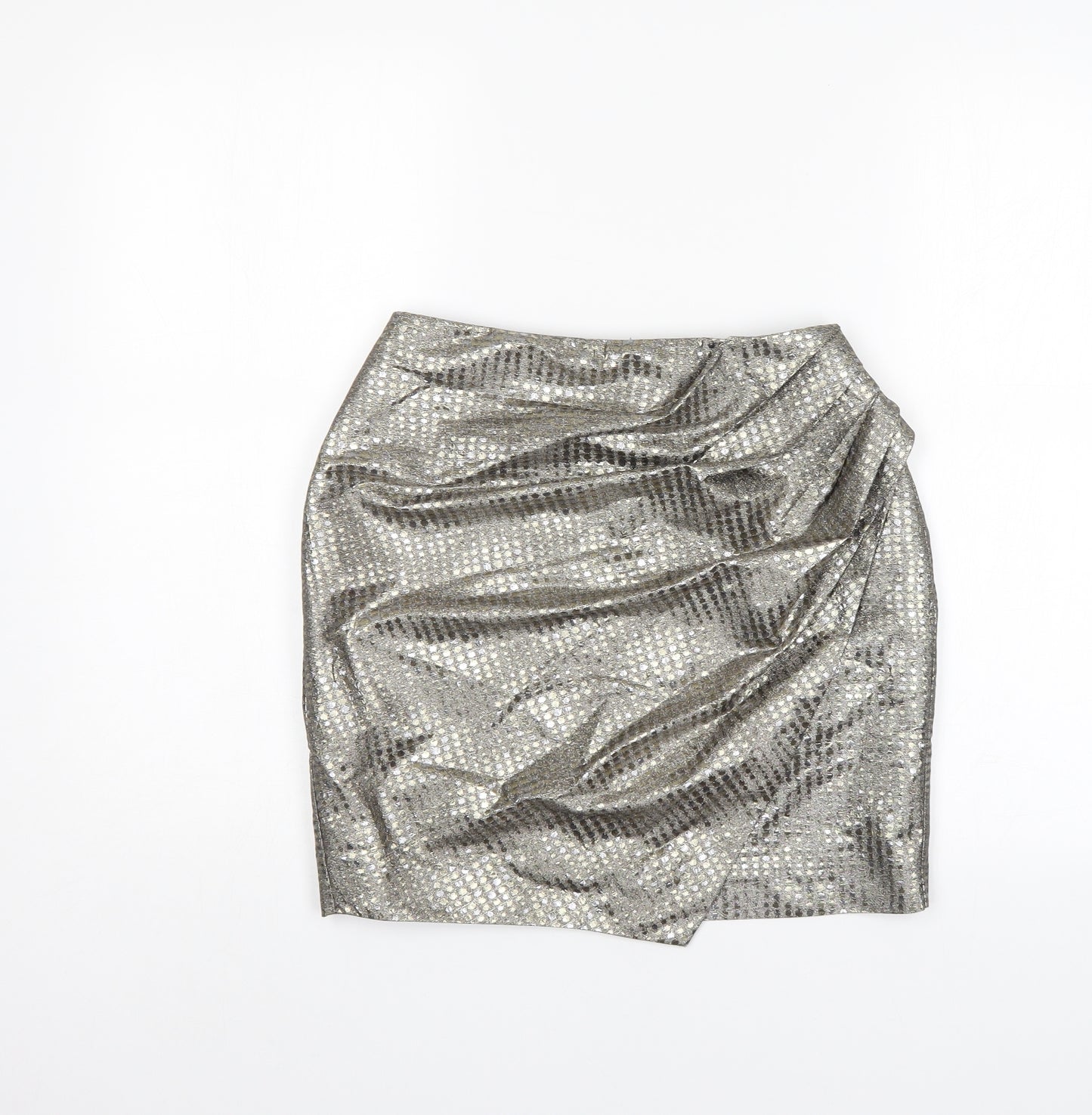 River Island Womens Silver Polka Dot  Mini Skirt Size 8