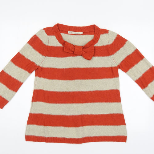 NEXT Womens Orange Striped  Pullover Jumper Size 8
