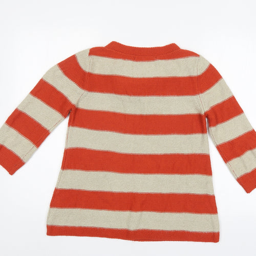NEXT Womens Orange Striped  Pullover Jumper Size 8