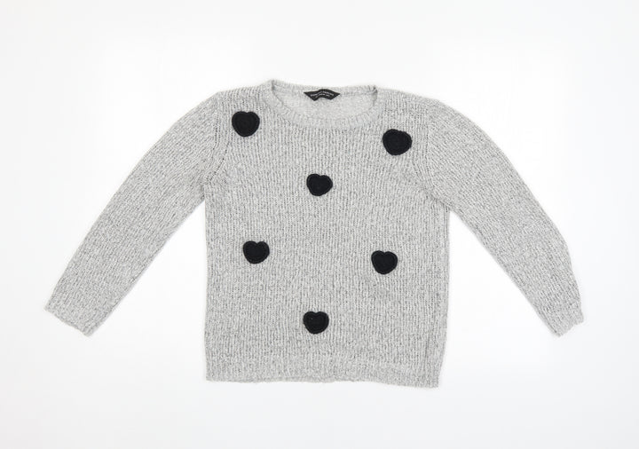 Dorothy Perkins Womens Grey Polka Dot  Pullover Jumper Size 8