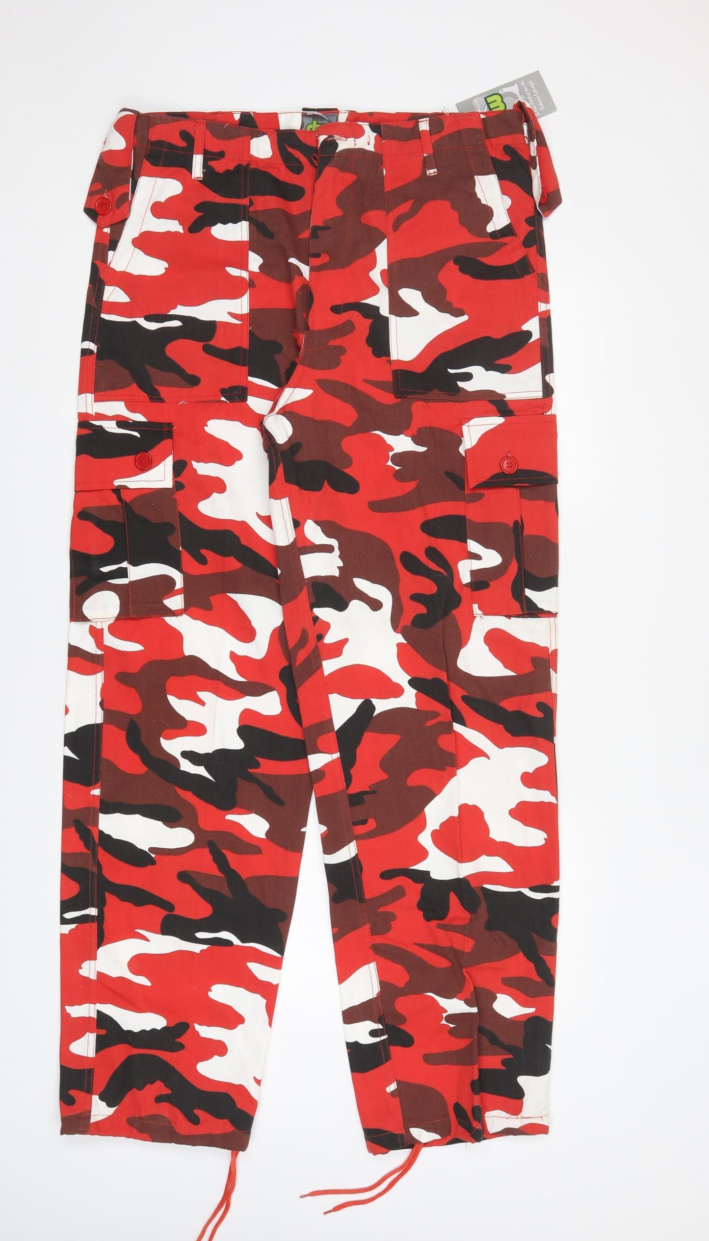 DW Mens Multicoloured Camouflage  Cargo Trousers Size 36 L33 in
