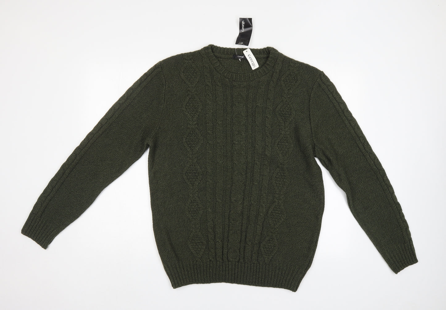 George Mens Green Fair Isle  Pullover Jumper Size M