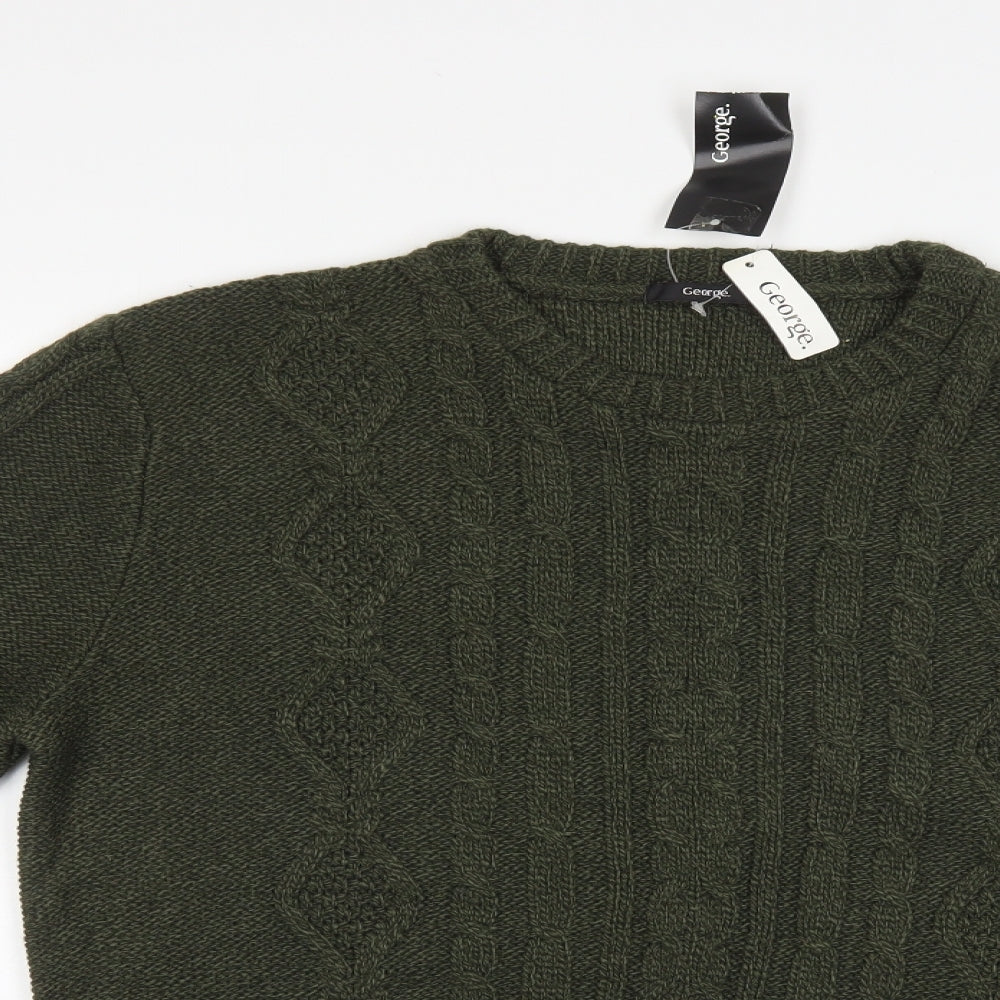 George Mens Green Fair Isle  Pullover Jumper Size M
