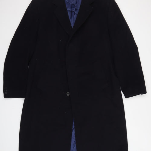 British Tailor Mens Blue   Overcoat Coat Size L