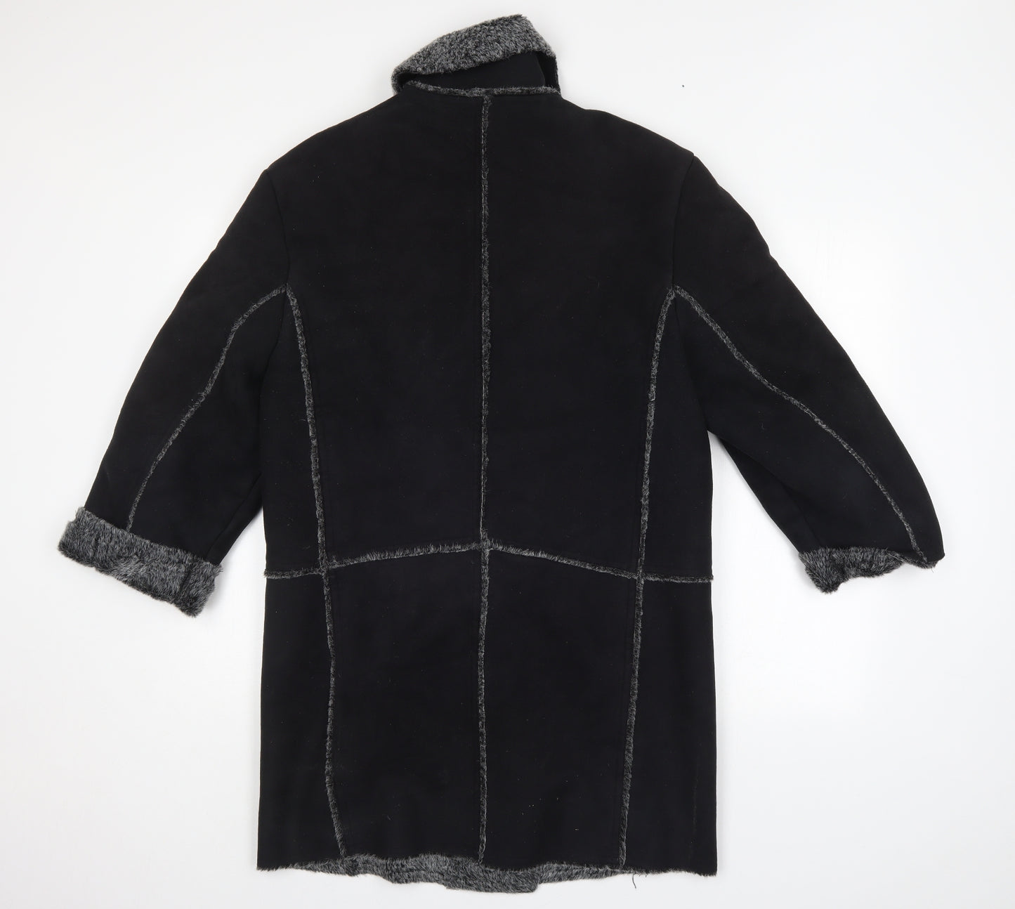 Mitsu Womens Black   Quilted Coat Size S