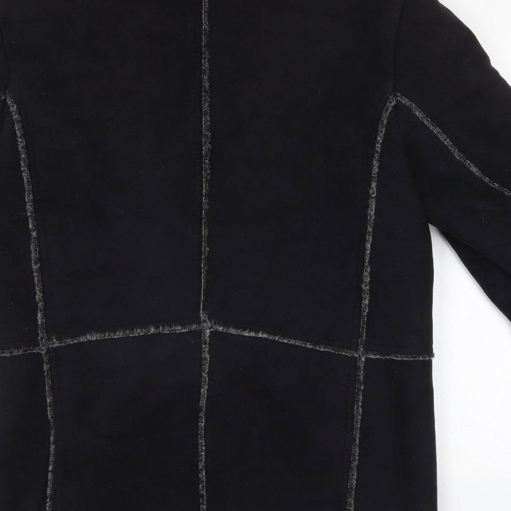 Mitsu Womens Black   Quilted Coat Size S