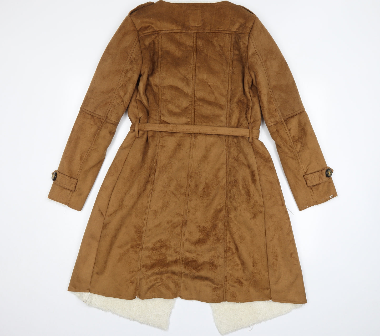 Me Jane Womens Brown   Quilted Coatigan   - Faux Fur