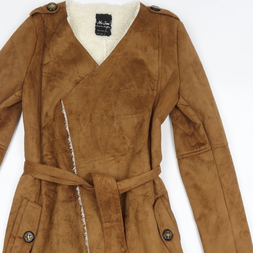 Me Jane Womens Brown   Quilted Coatigan   - Faux Fur