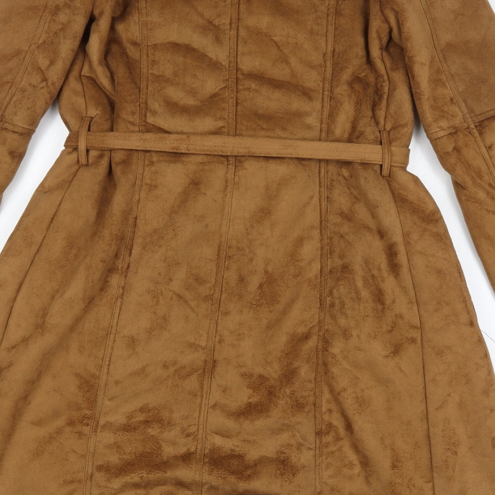 Me Jane Womens Brown   Quilted Coatigan   - Faux Fur