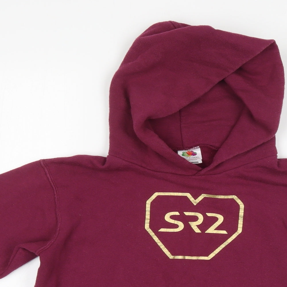 Fruit of the Loom Girls Purple   Pullover Hoodie Size 10 Years