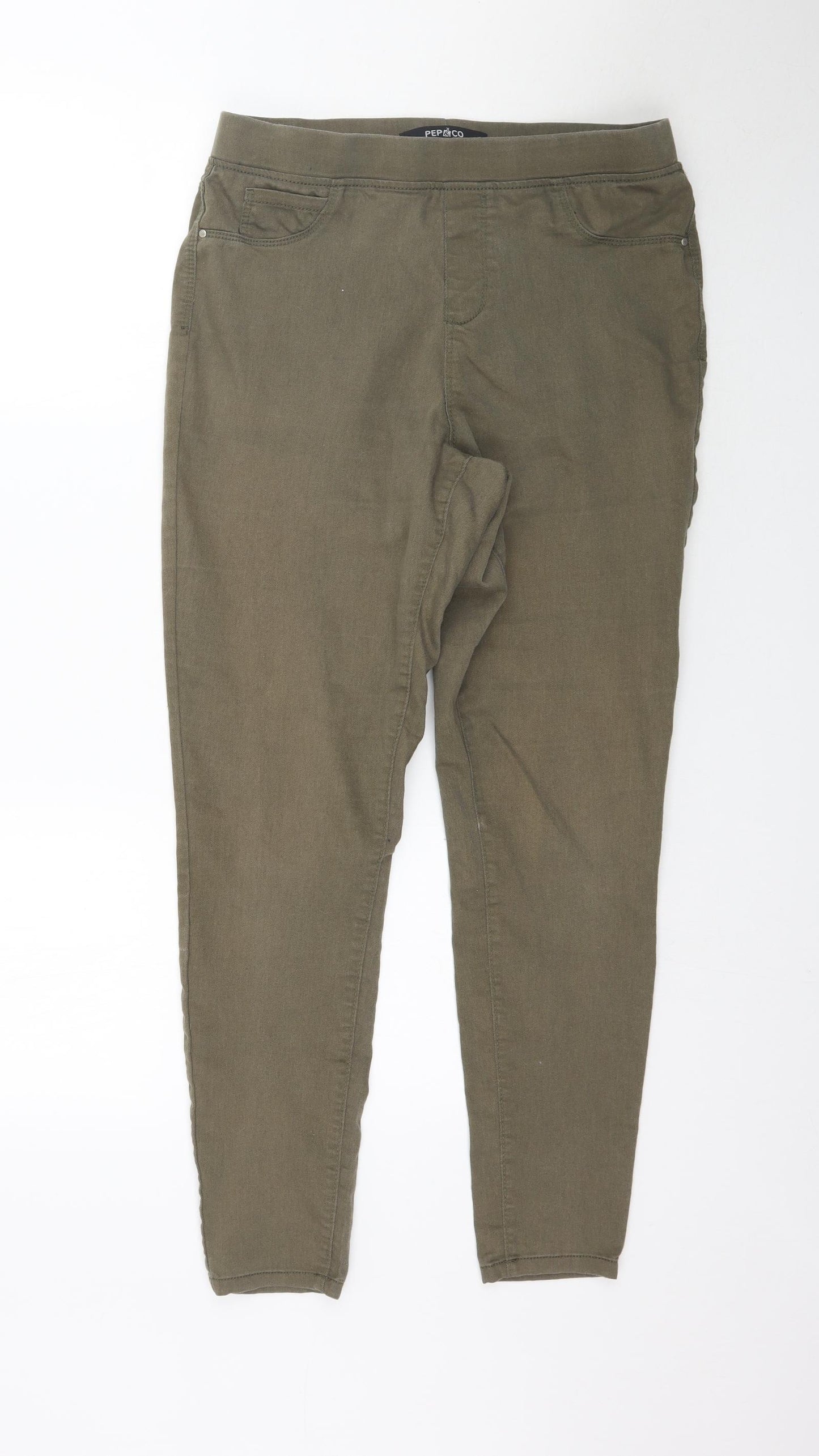 Pep&cO Womens Green  Denim Jegging Jeans Size 12 L29 in