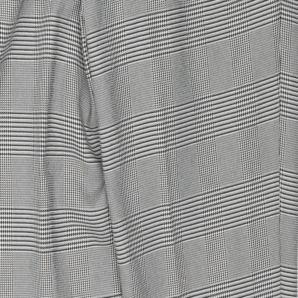 Zara Womens Grey Plaid  Trousers  Size 14 L31 in