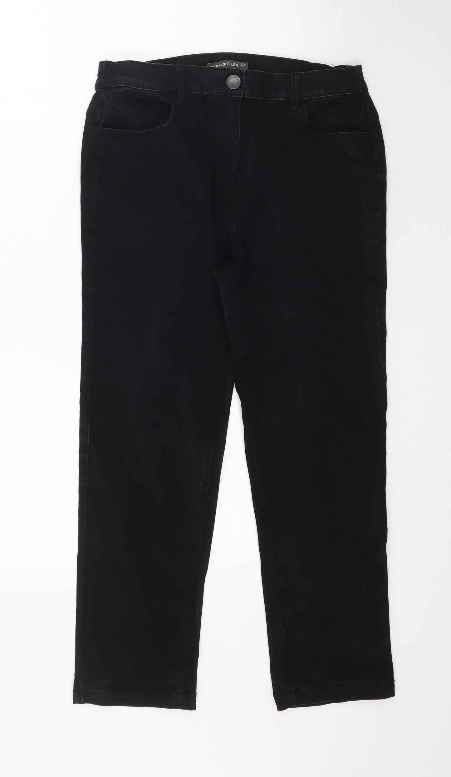 Bonmarché Womens Black  Denim Straight Jeans Size 12 L25 in