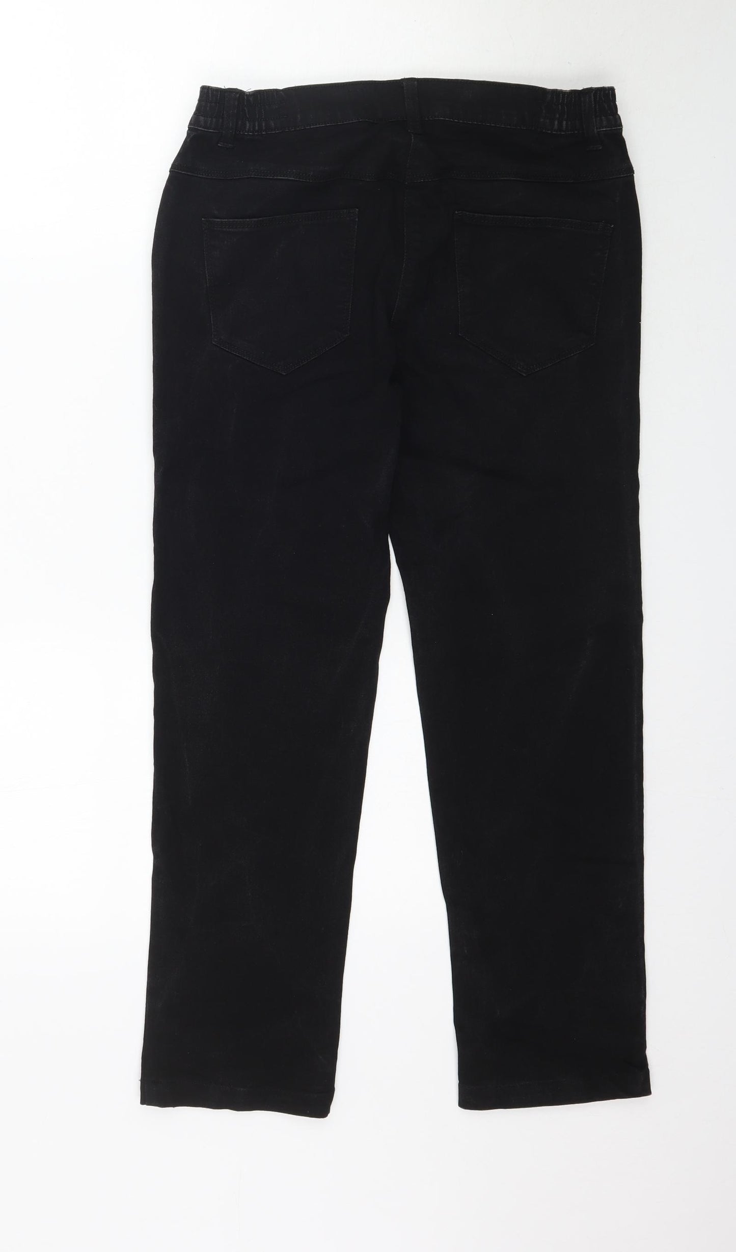 Bonmarché Womens Black  Denim Straight Jeans Size 12 L25 in