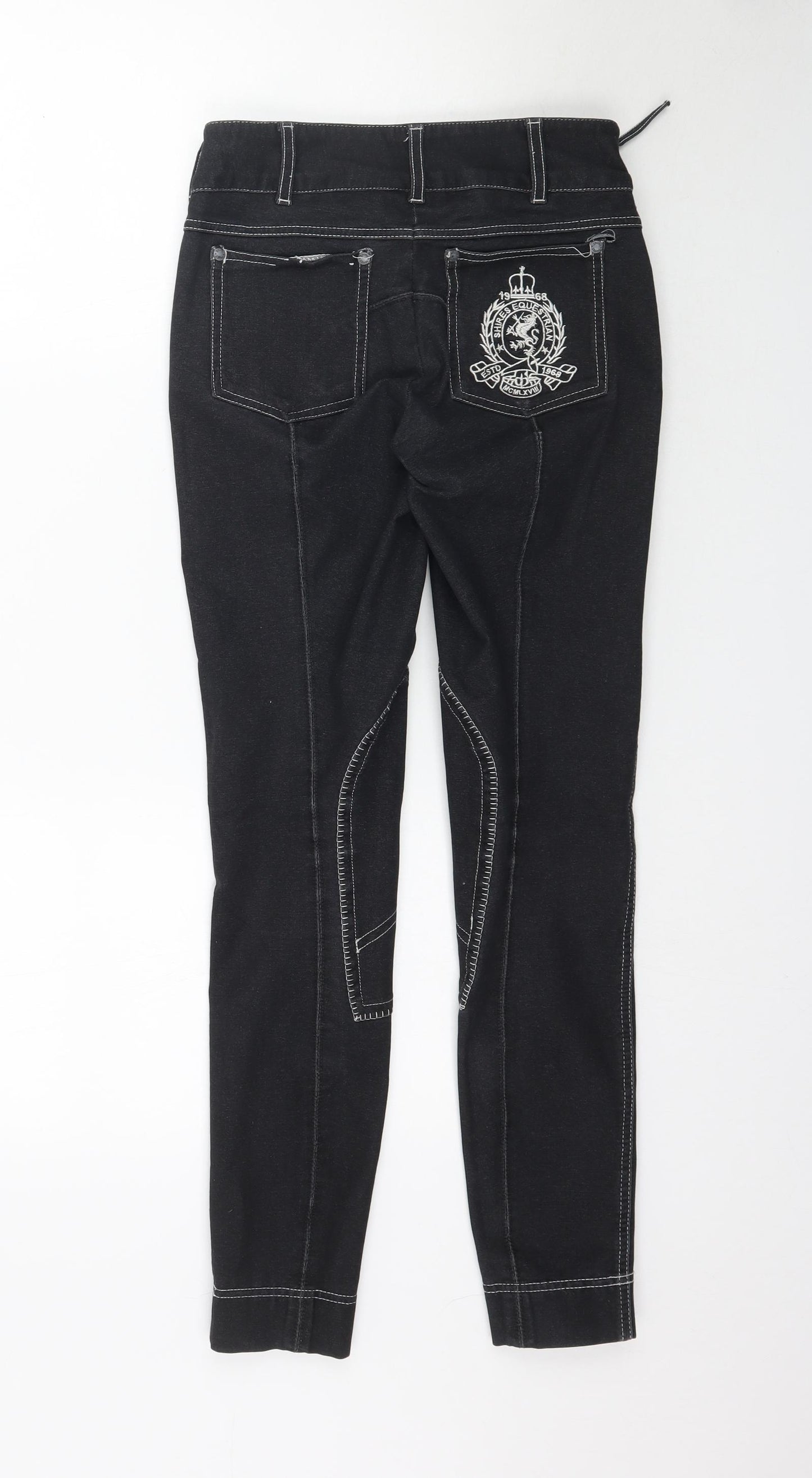Shires Womens Black  Denim Skinny Jeans Size 28 in L28 in - Stitch detailing