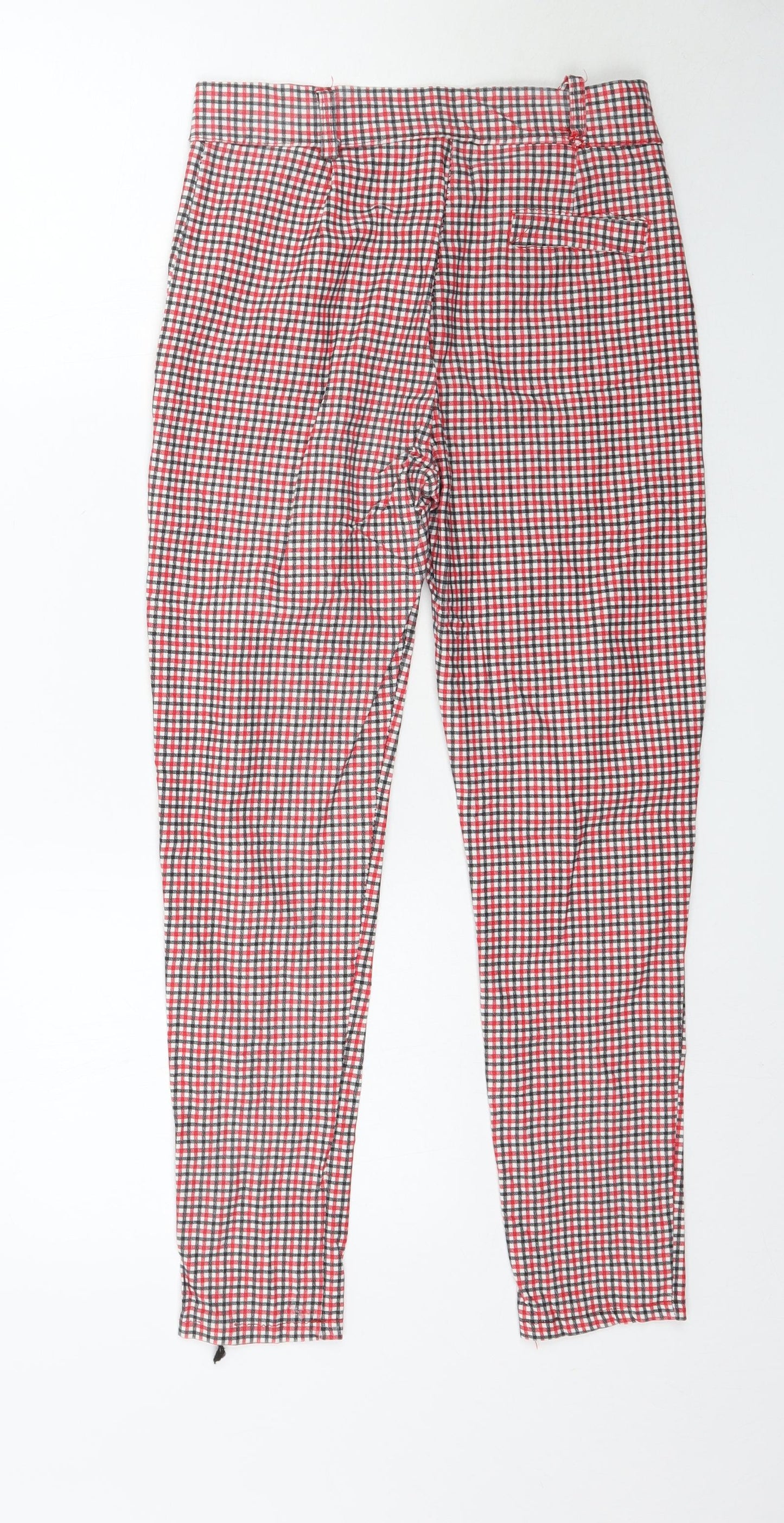 Preworn Womens Red Plaid  Trousers  Size S L24 in