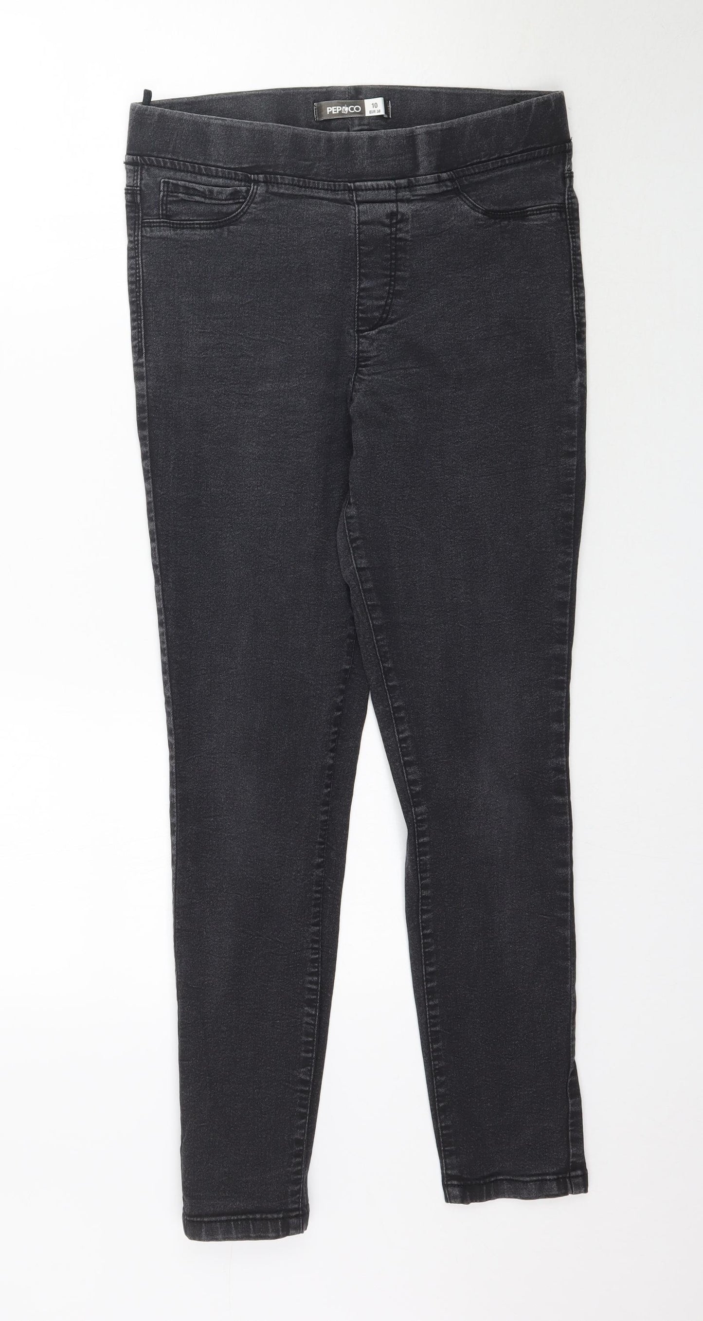 Pep&Co Womens Black  Denim Skinny Jeans Size 10 L28 in