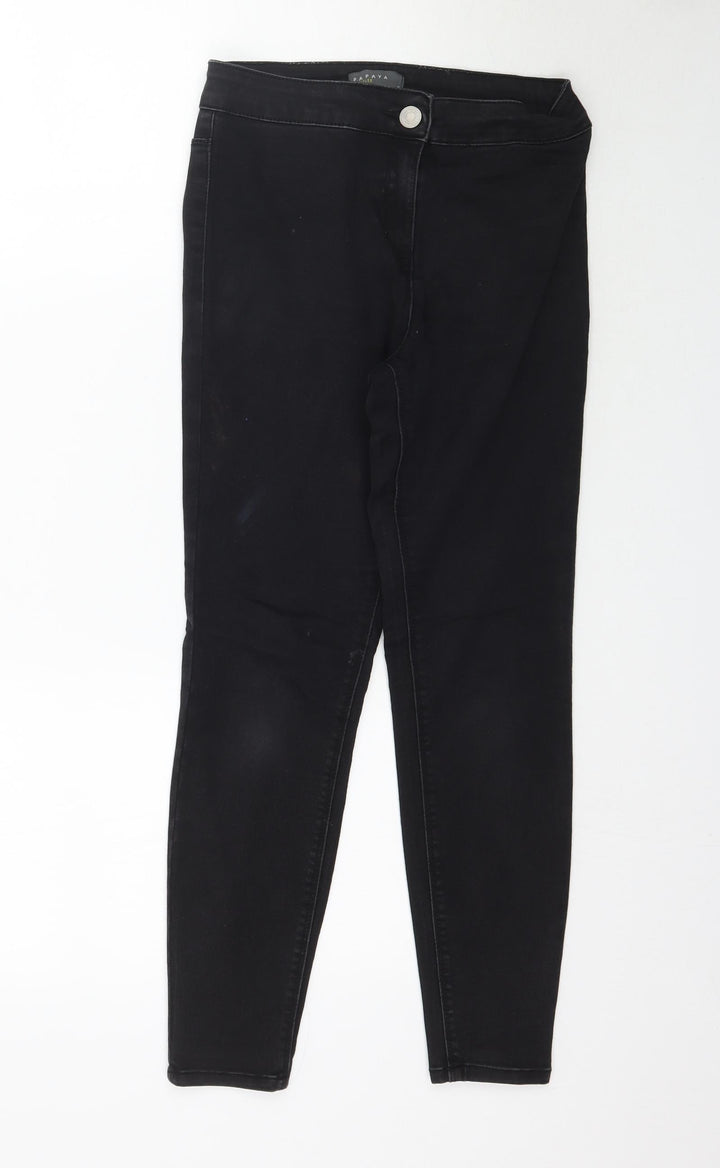 Matalan Womens Black  Denim Skinny Jeans Size 8 L25 in