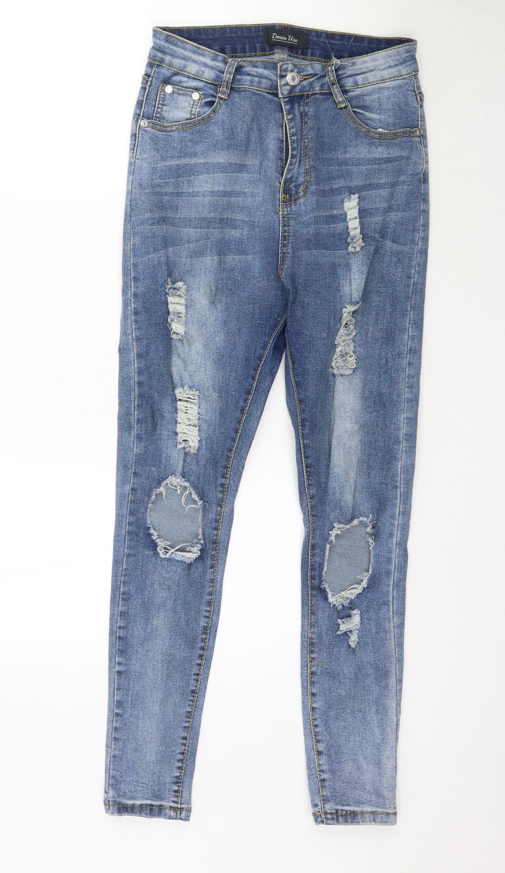 Denim Wise Womens Blue Denim Skinny Jeans Size 12 L28 in