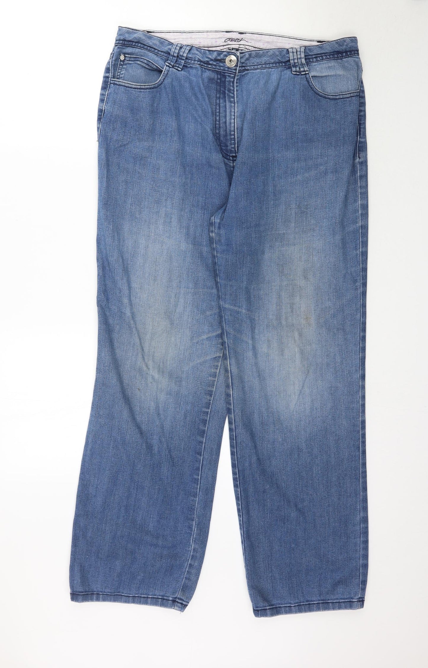 DASH Womens Blue  Denim Straight Jeans Size 14 L30 in