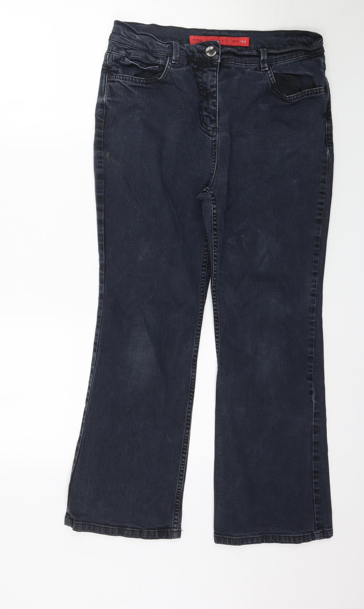 Per Una Womens Grey  Denim Bootcut Jeans Size 14 L27 in