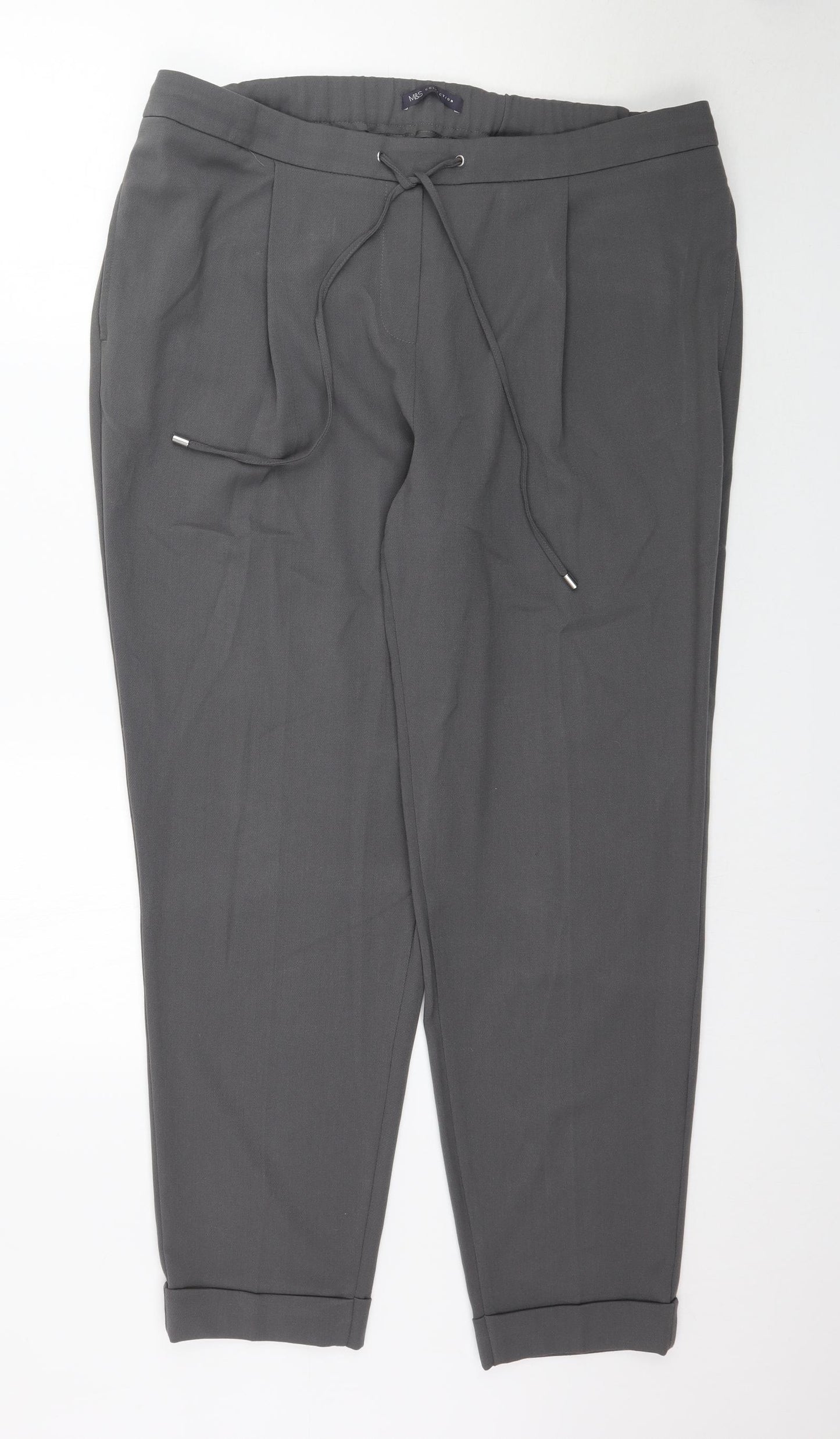 Marks and Spencer Womens Grey   Trousers  Size 18 L29 in