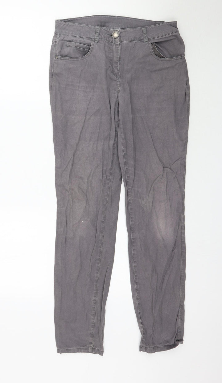 Wallis Womens Grey  Denim Skinny Jeans Size 8 L30 in