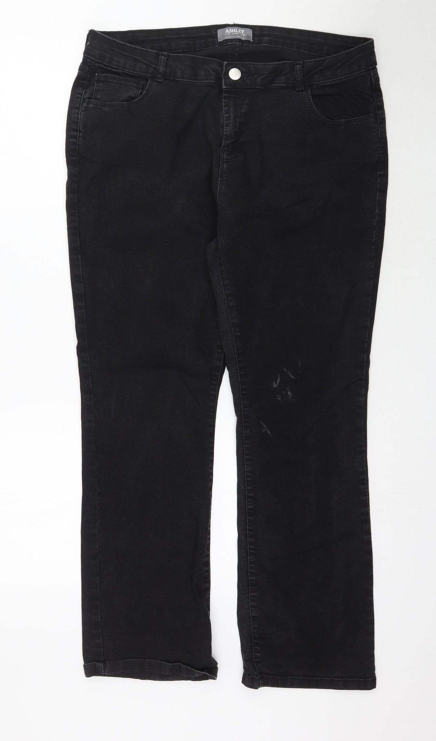 Dorothy Perkins Womens Black  Denim Skinny Jeans Size 16 L30 in