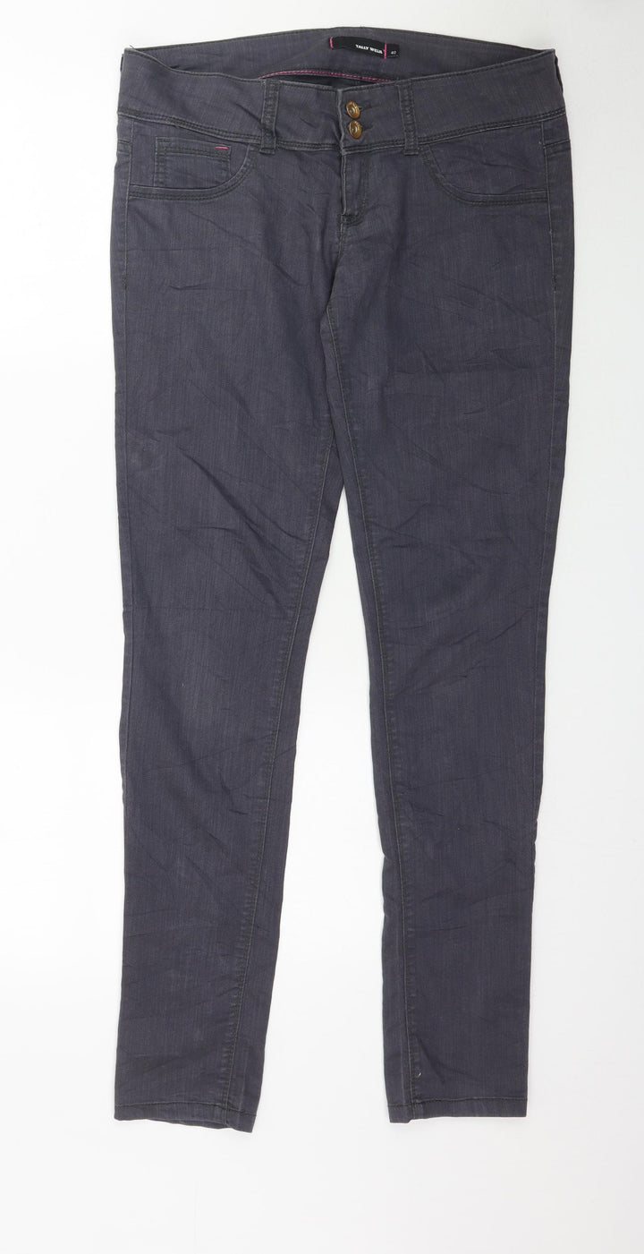 TALLY WEiJL Womens Grey  Denim Skinny Jeans Size 12 L33 in