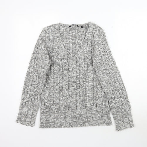 Ellie Louise Womens Grey  Knit Pullover Jumper Size M