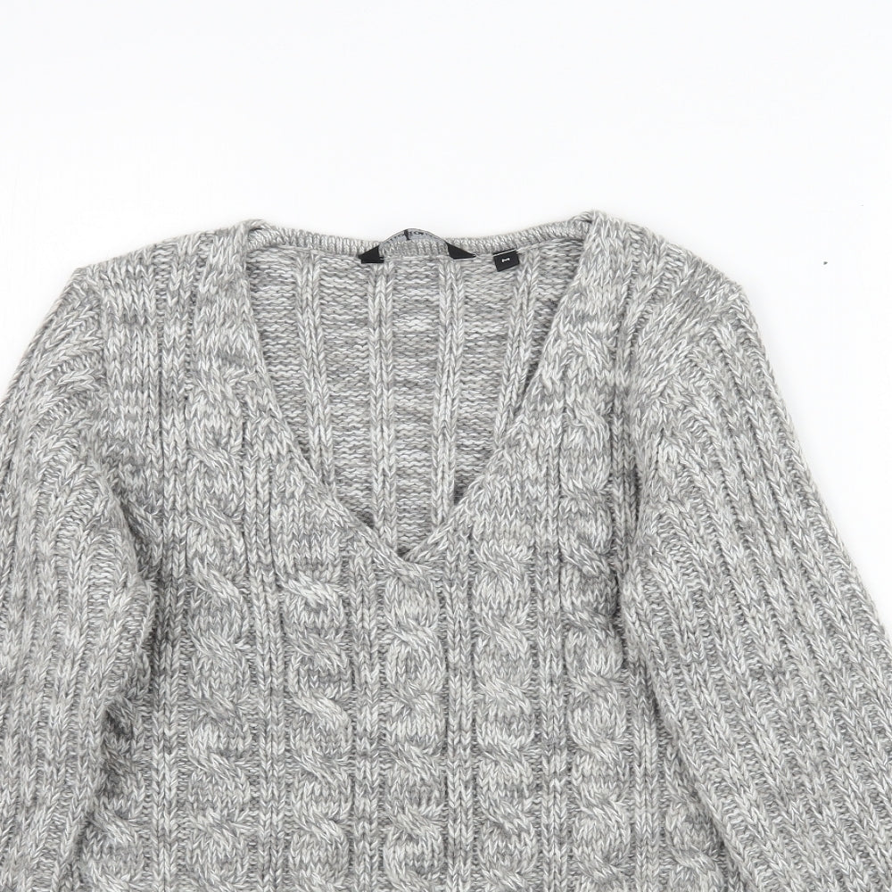 Ellie Louise Womens Grey  Knit Pullover Jumper Size M