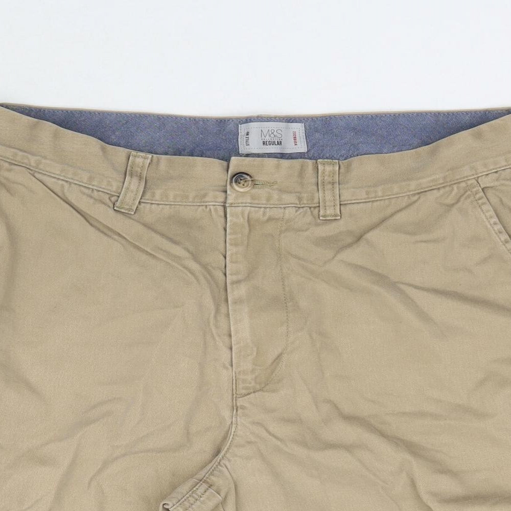 Marks and Spencer Mens Beige   Bermuda Shorts Size 34 in