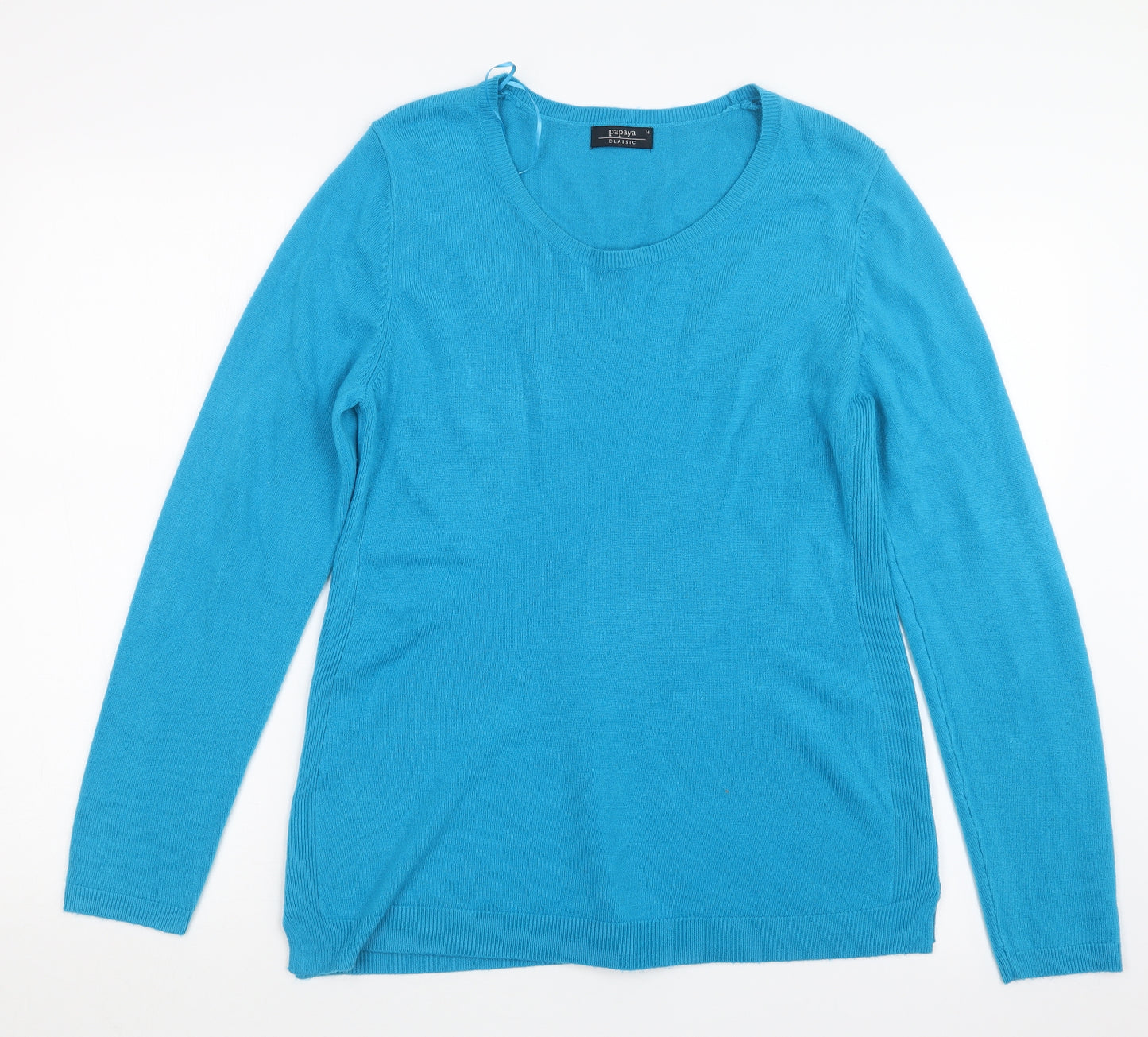 Papaya Womens Blue  Knit Pullover Jumper Size 16