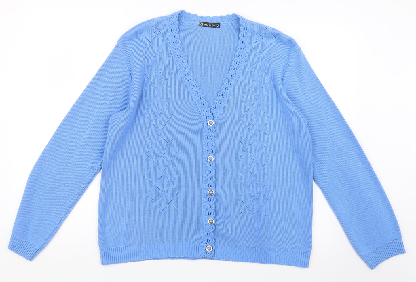 ellie louise Womens Blue  Knit Cardigan Jumper Size M