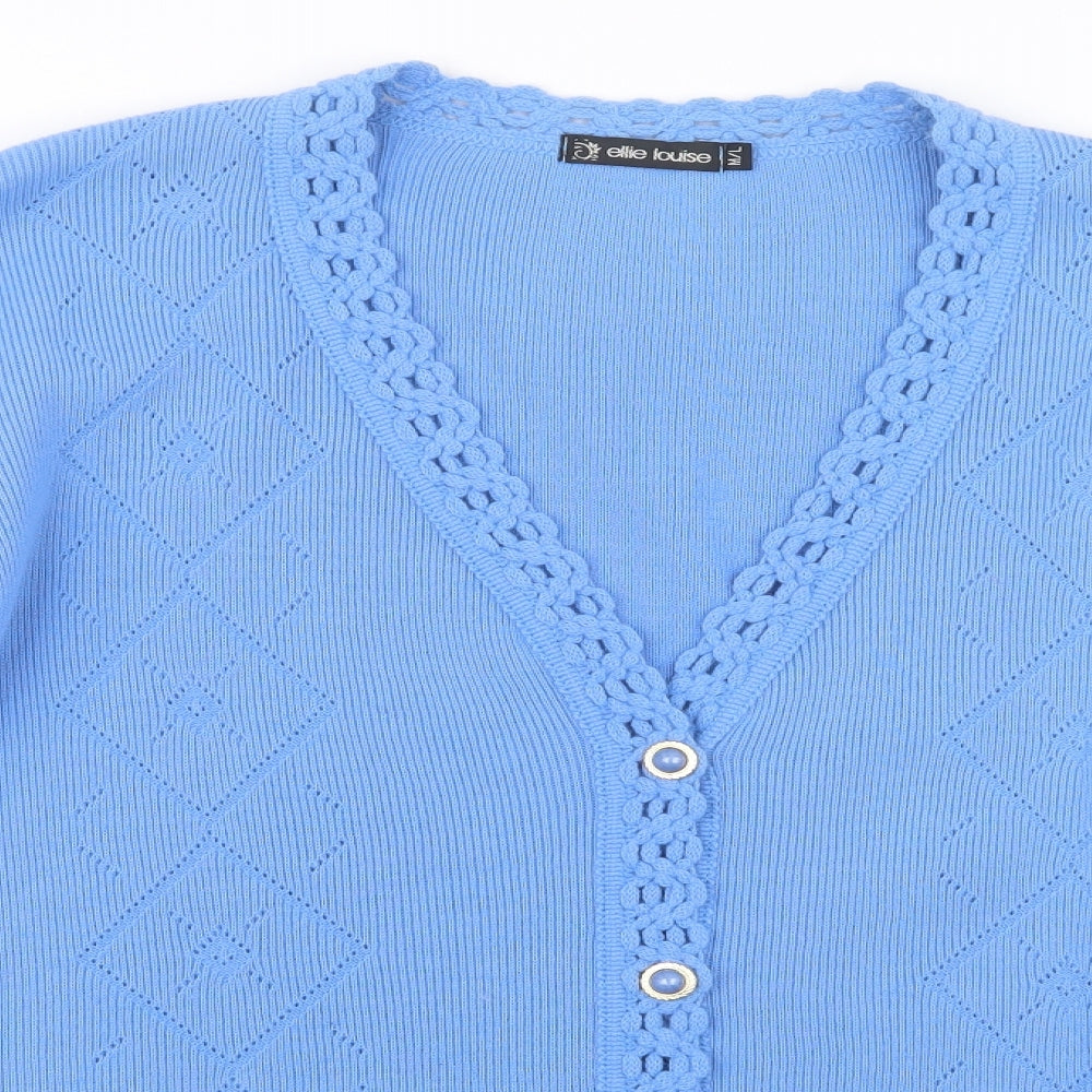 ellie louise Womens Blue  Knit Cardigan Jumper Size M