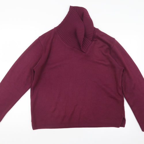 V-Eve Womens Purple  Knit Pullover Jumper Size M