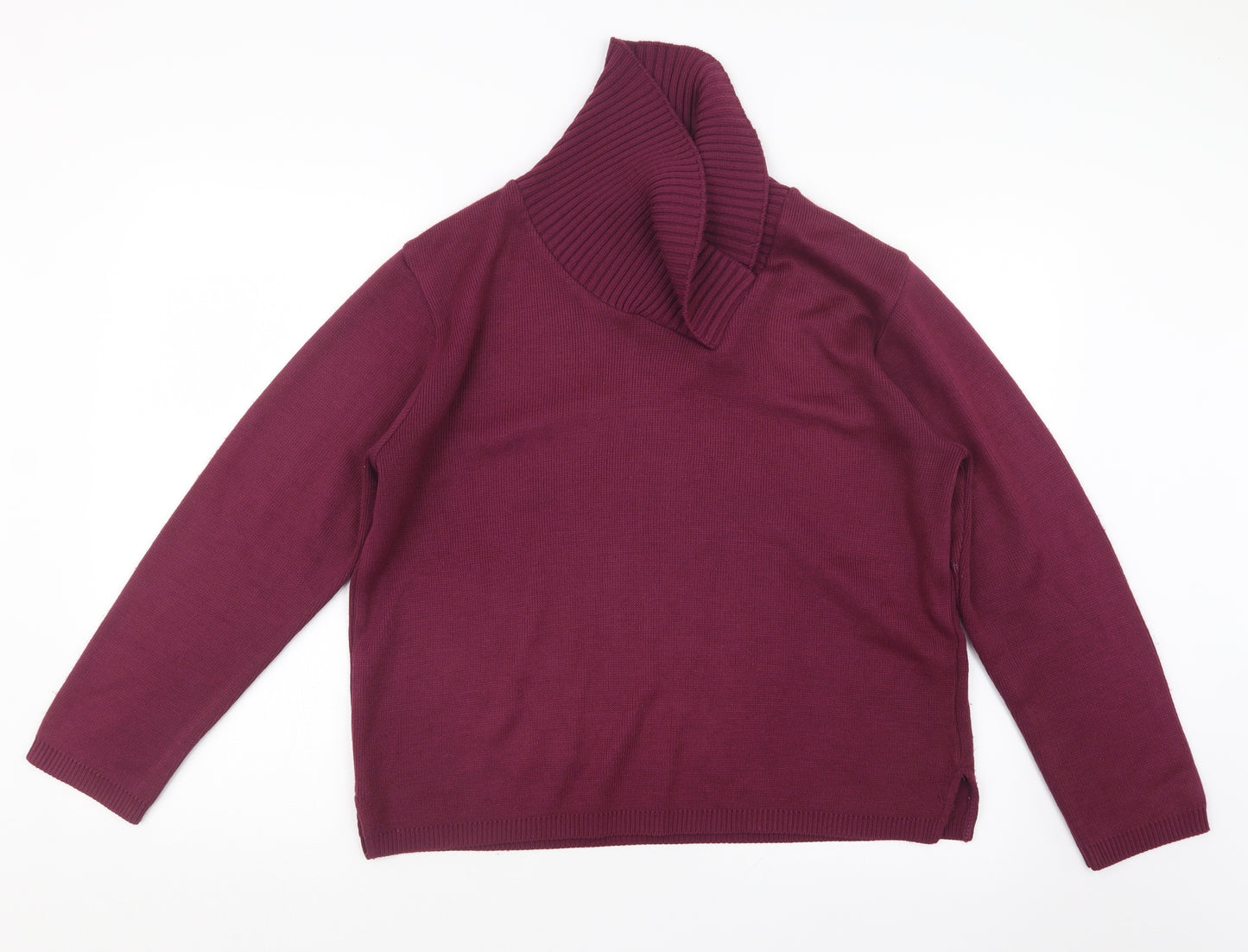 V-Eve Womens Purple  Knit Pullover Jumper Size M