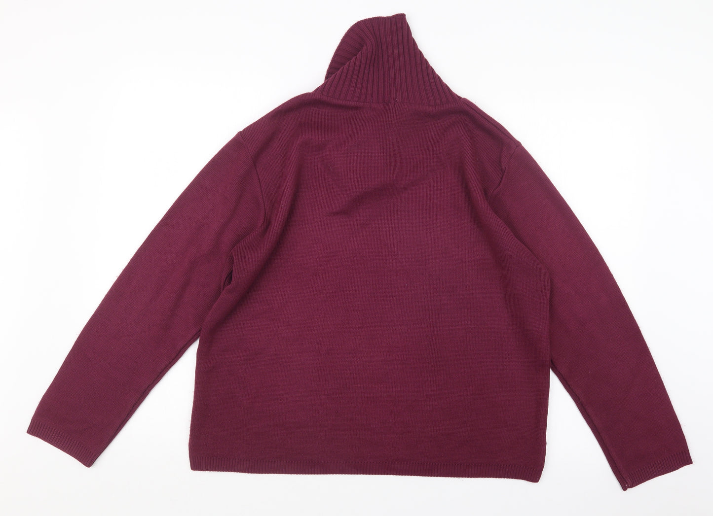V-Eve Womens Purple  Knit Pullover Jumper Size M