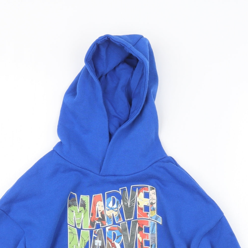 Primark Boys Blue   Pullover Hoodie Size 4-5 Years  - Marvel