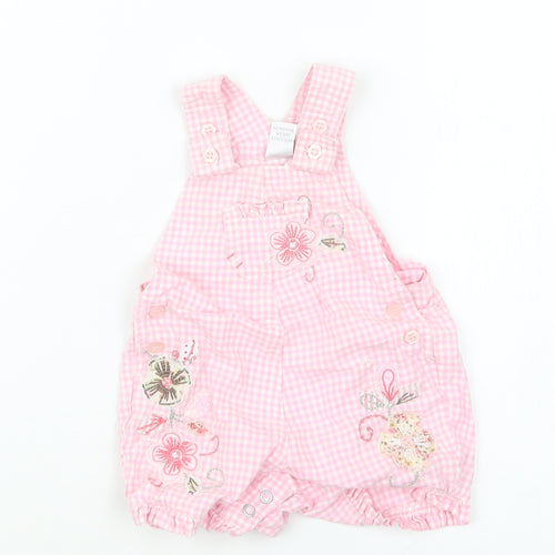 NEXT Girls Pink Gingham  Dungaree Outfit/Set Size Newborn