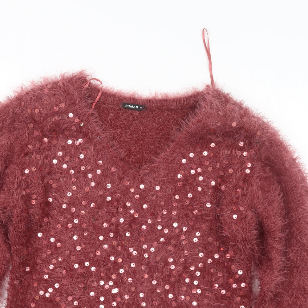Roman Womens Pink   Pullover Jumper Size 10