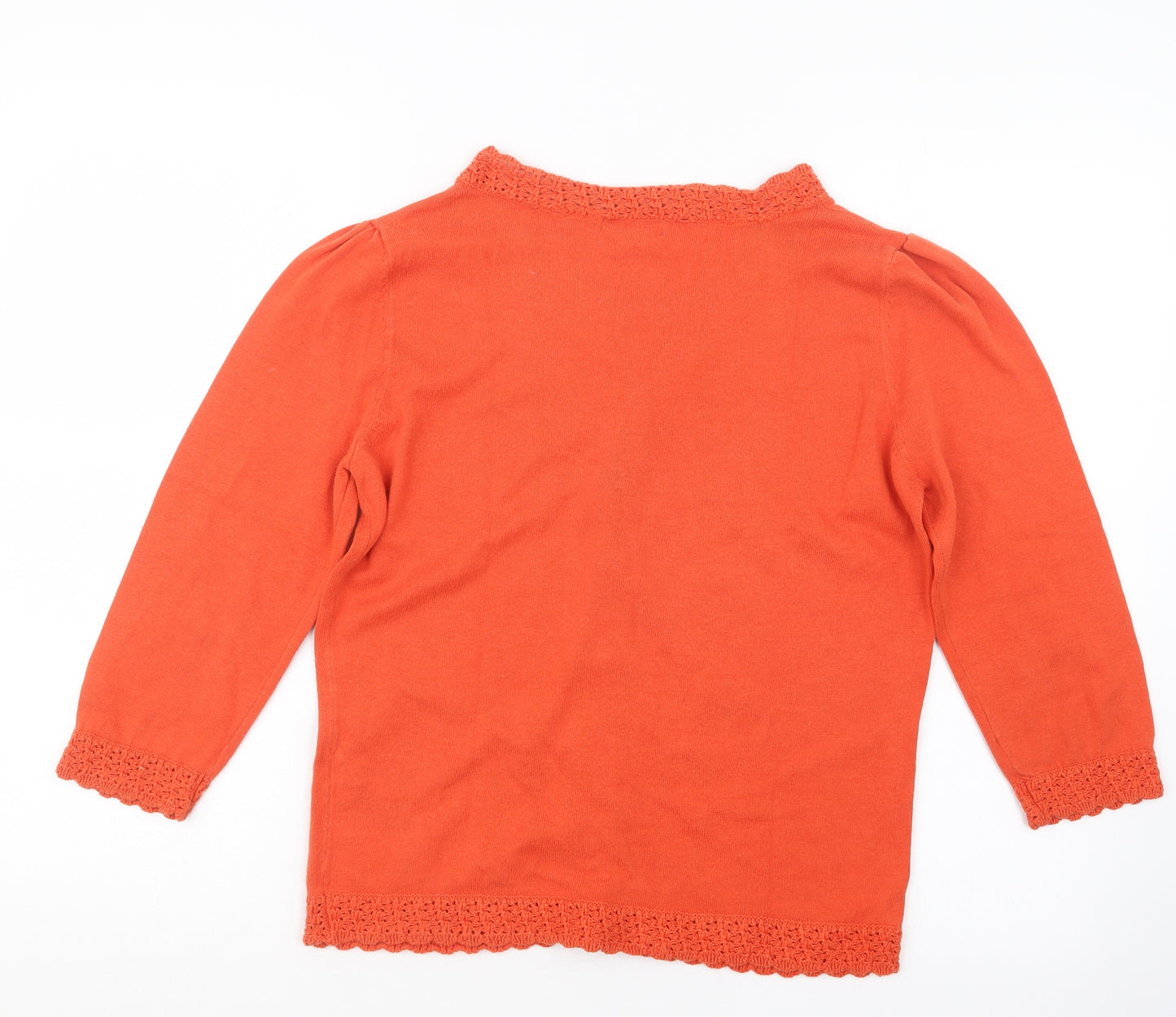 Monsoon Womens Orange  Knit Cardigan Jumper Size 14