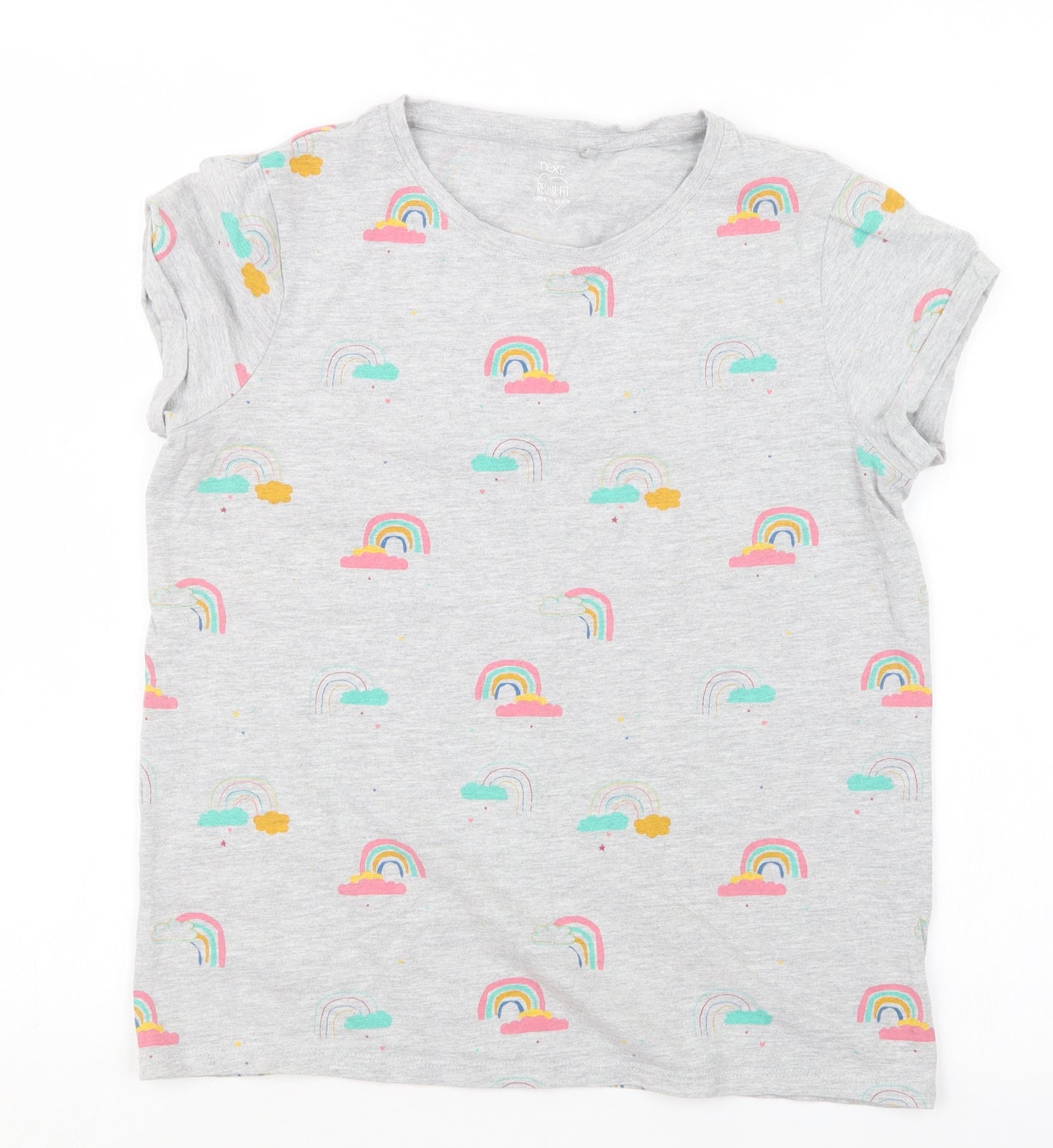NEXT Girls Grey Geometric  Basic T-Shirt Size 14 Years