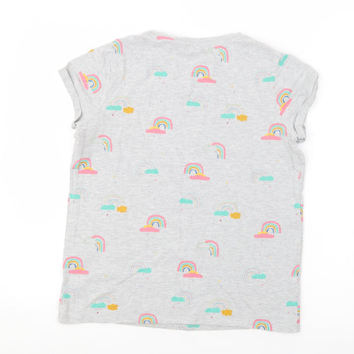 NEXT Girls Grey Geometric  Basic T-Shirt Size 14 Years