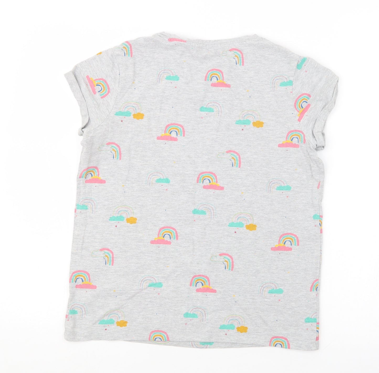NEXT Girls Grey Geometric  Basic T-Shirt Size 14 Years