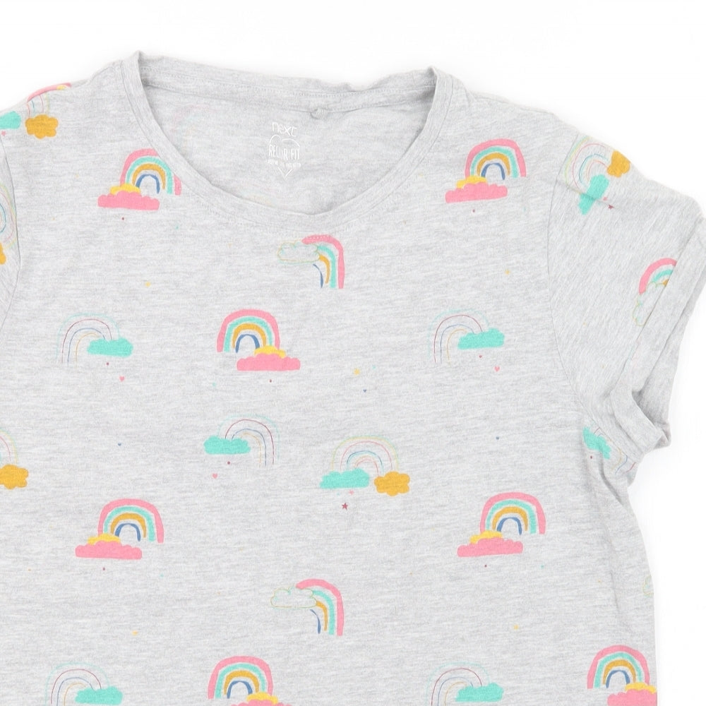NEXT Girls Grey Geometric  Basic T-Shirt Size 14 Years