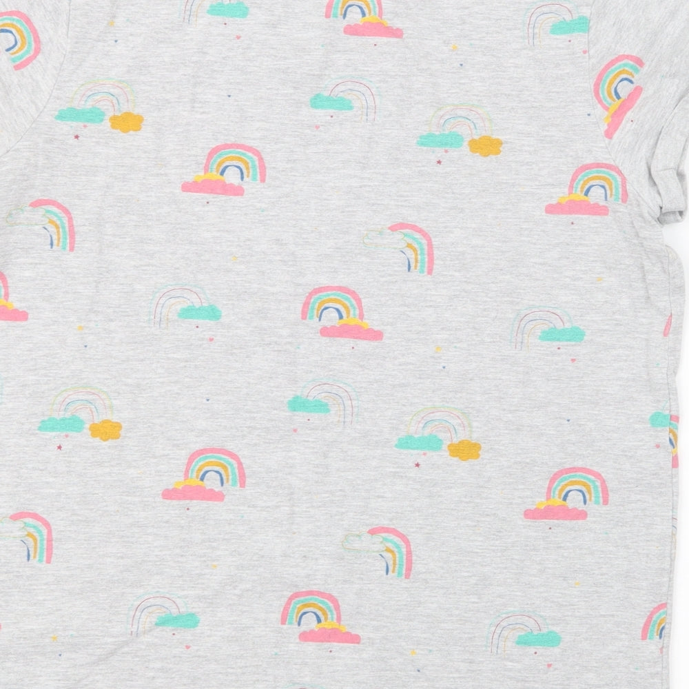 NEXT Girls Grey Geometric  Basic T-Shirt Size 14 Years