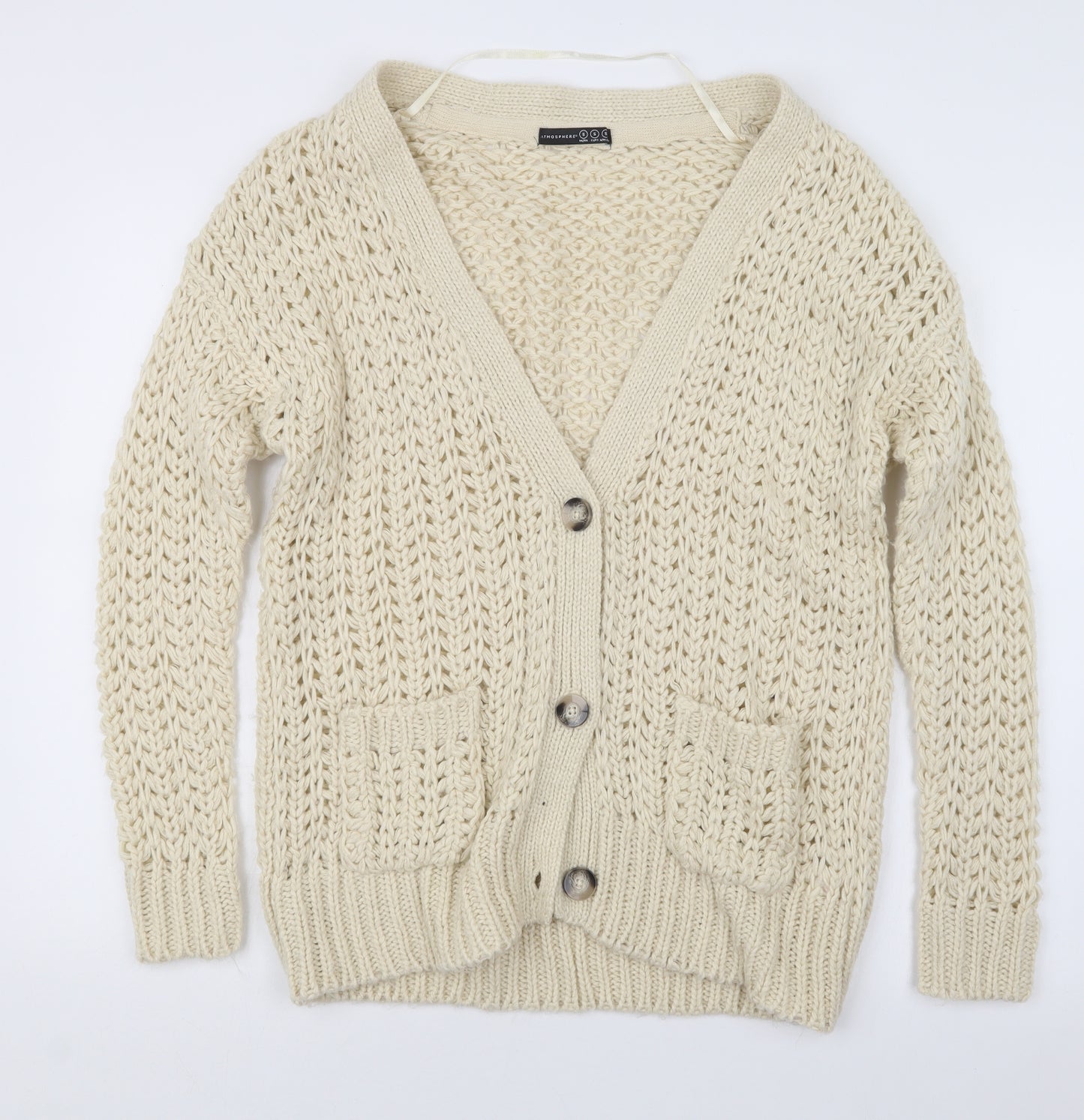 Atmosphere Womens Beige  Knit Cardigan Jumper Size S
